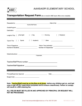 Transportation Request Form AES file cover